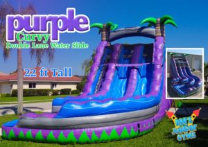 Purple & Blue Dual Lane Water Slide with Curve
