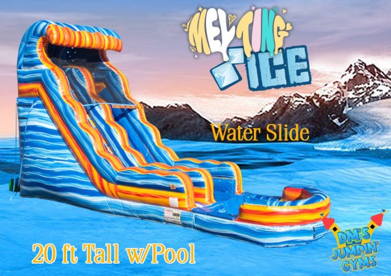 Blue & Yellow Marble Water Slide with Pool